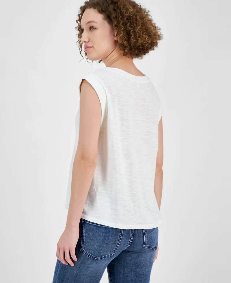 Liverpool Los Angeles Women's Mixed-Media Sleeveless Top