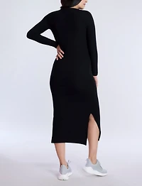 Motherhood Maternity Crew Neck Rib Knit Long Sleeve Column Dress