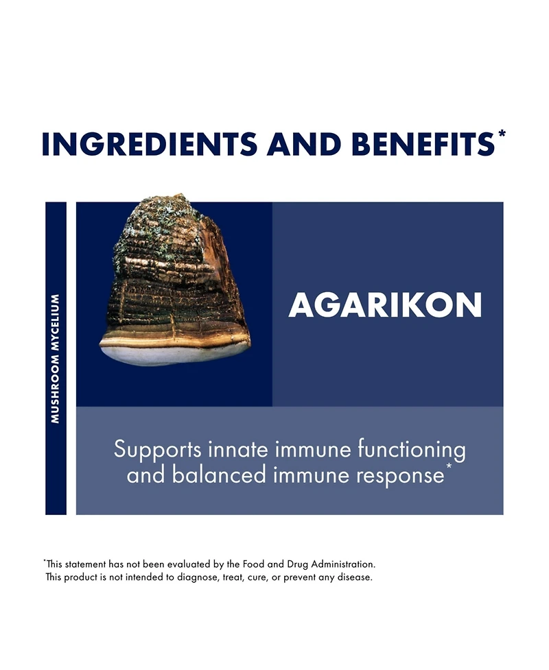 Host Defense Agarikon Capsules - Immune System Support Supplement - Mushroom Supplement to Aid Immune Functions & Cell Strength