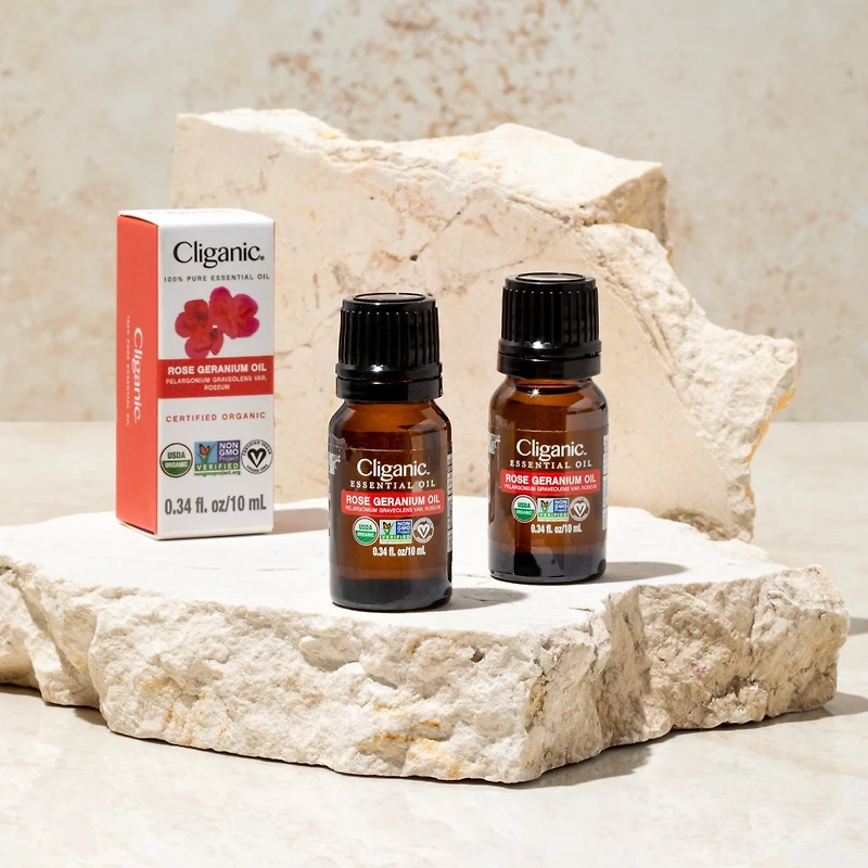 Cliganic Organic Rose Geranium Essential Oil