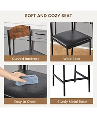 Gaomon Bar Stools Set of 2, Kitchen Barstools with Footrest and Back