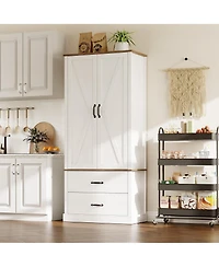 gaomon Kitchen Cabinet with Drawers and Door Cabinets, High Pantry Cabinets for Kitchen, Dining Room, Living Room