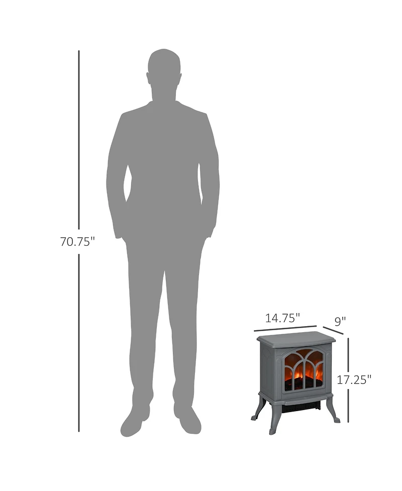 Homcom Living Room Electric Fireplace Stove Heater, 750W/1500W,
