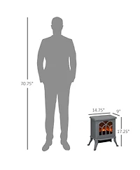 Homcom Living Room Electric Fireplace Stove Heater, 750W/1500W,