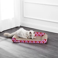 Montego 27.5" Coastal Patterned Cardboard Lounge Bed Cat Scratcher with Catnip