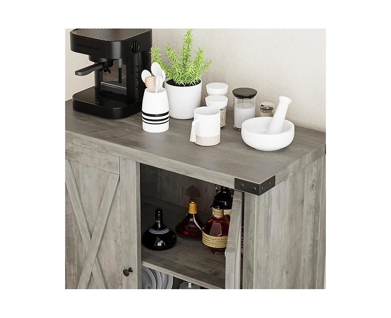 gaomon Buffet Cabinet Farmhouse Storage Cabinet with Doors and Shelves
