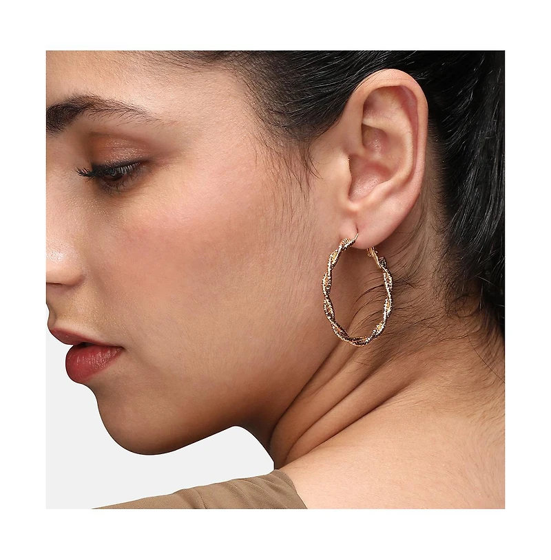 Sohi Women's Twisted Hoop Earrings