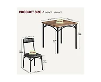 gaomon Dining Table Set for 2 with Cushion Chairs, 3 Piece Kitchen Table and Upholstered Chairs for Kitchen Apartment Dining Room Small Space, Rustic