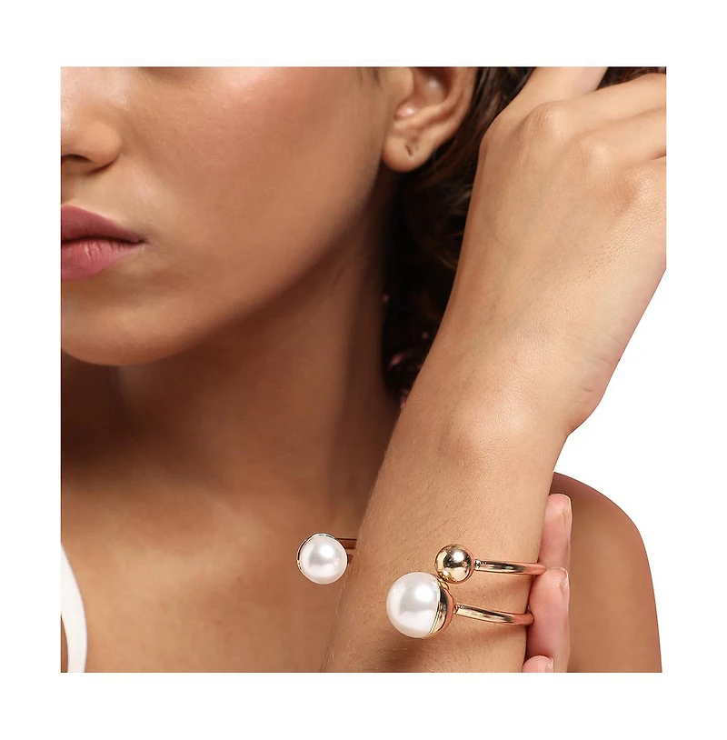 Sohi Women's Snowball Open Bangle Bracelet