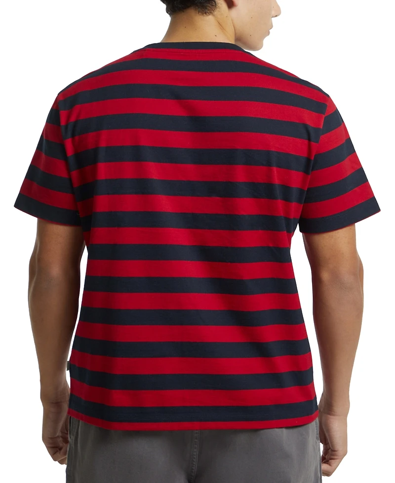 Guess Jeans Men's Regular-Fit Stripe Embroidered Logo Graphic T-Shirt