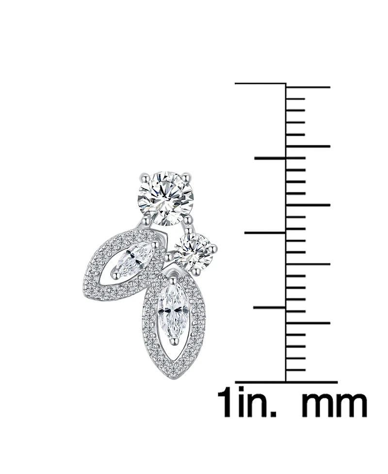 Macy's Cubic Zirconia Leaf Dangle Drop Earrings