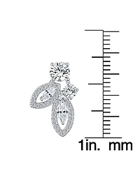 Macy's Cubic Zirconia Leaf Dangle Drop Earrings