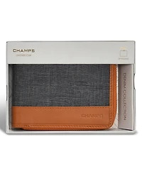 Champs Men's Denim Collection Leather Zip Around Wallet