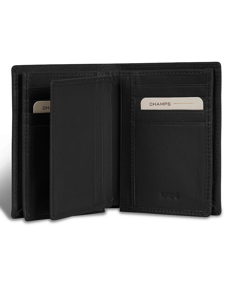 Champs Men's Onyx Collection Leather Vertical Wallet