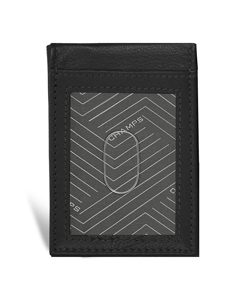 Champs Men's Onyx Collection Leather Mag Hybrid Card Holder