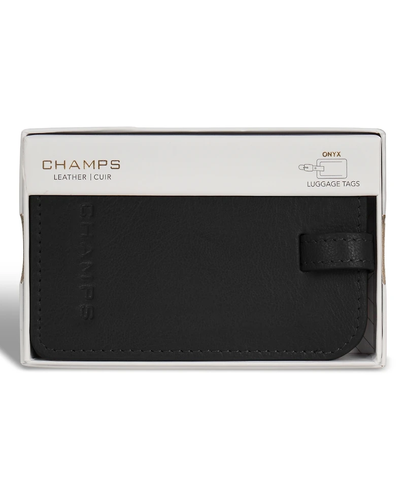Champs Men's Onyx Collection Leather Luggage Tags