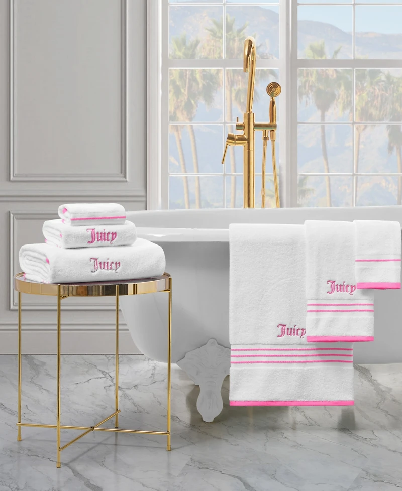 Juicy Couture Neon Border Cotton 6-Pc. Bath Towel Set