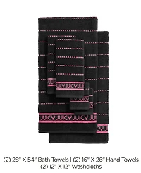 Juicy Couture Stripe Cotton 6-Pc. Bath Towel Set