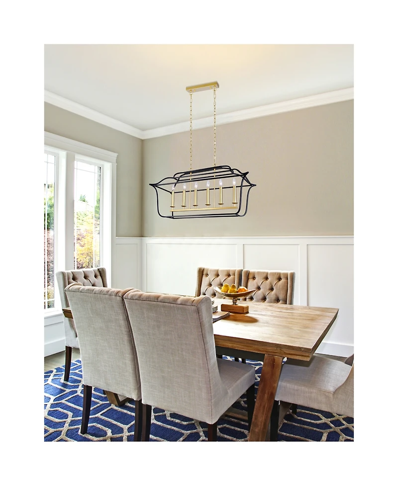 Cwi Lighting 18" Metal Tudor 6 Light Island and Pool Table Chandelier