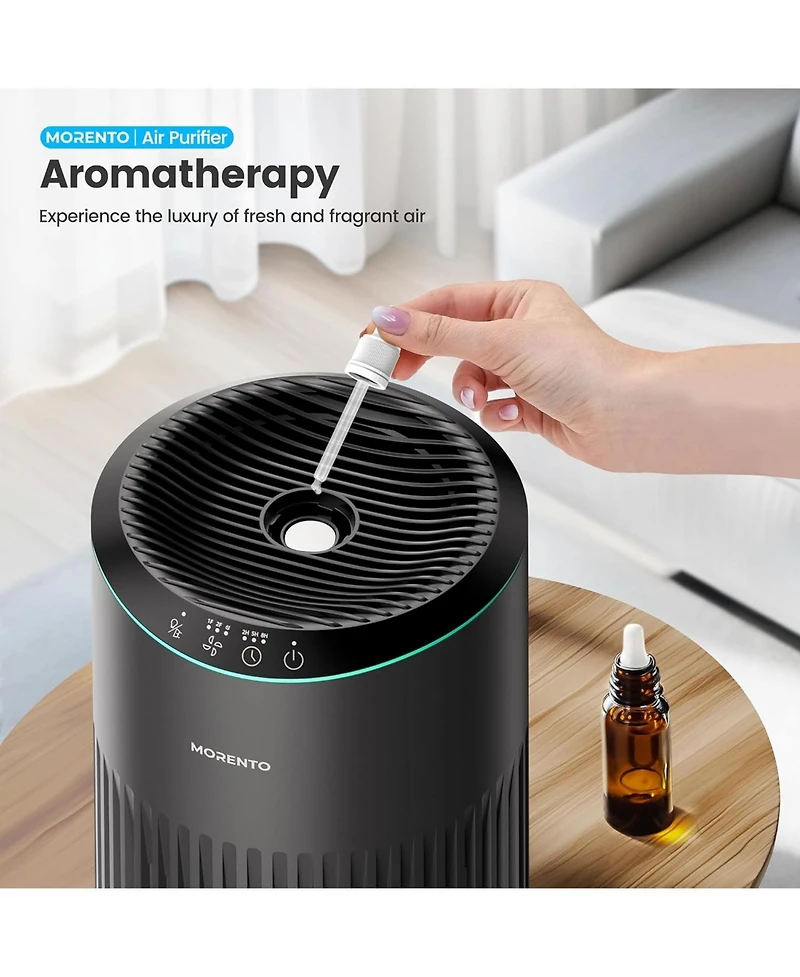 Morento Small Hepa Air Purifier for Home with Fragrance Sponge, Up to 225 Sqft