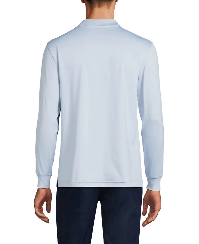 Lands' End School Uniform Men's Long Sleeve Rapid Dry Polo Shirt