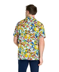 OppoSuits Men's Hawaiian Shirt - Short Sleeve Sonic Retro Multicolor