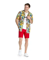 OppoSuits Men's Hawaiian Shirt - Short Sleeve Sonic Retro Multicolor