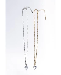 Frost Heart Necklace and Earrings Set