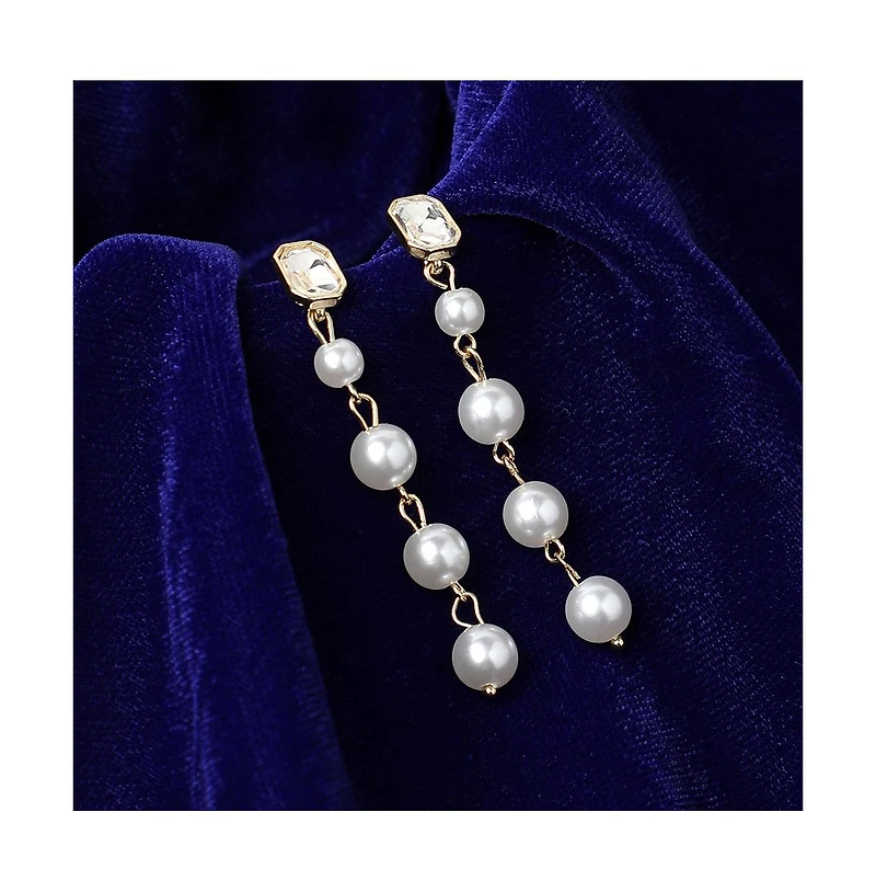 Sohi Women's Pearl Strand Drop Earrings