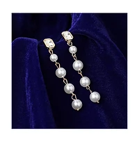 Sohi Women's Pearl Strand Drop Earrings