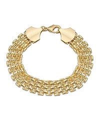 Bling Jewelry Jewelry Set Classic Panther Link Collar Necklace and Bracelet Yellow Gold Plated