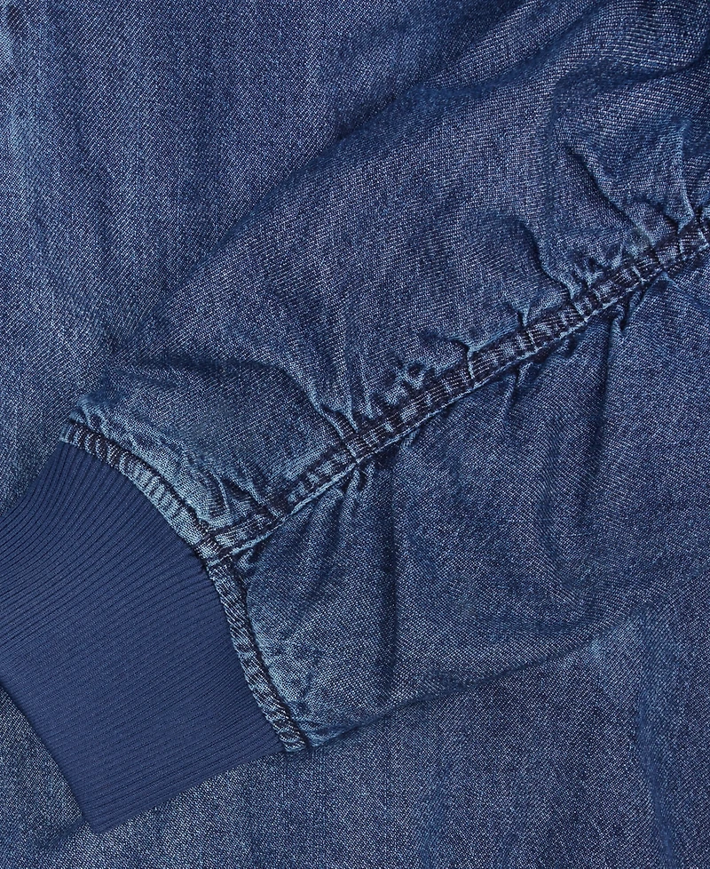 Mode of One Men's Costas Zip-Front Denim Bomber Jacket, Exclusively at Macy's