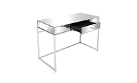 Slickblue Modern Mirrored Glass Table with One Drawer – Stylish Storage Solution