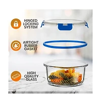 NutriChef 24-Piece Glass Food Storage Container Set with Bpa-Free Airtight Locking Lids, Assorted Sizes