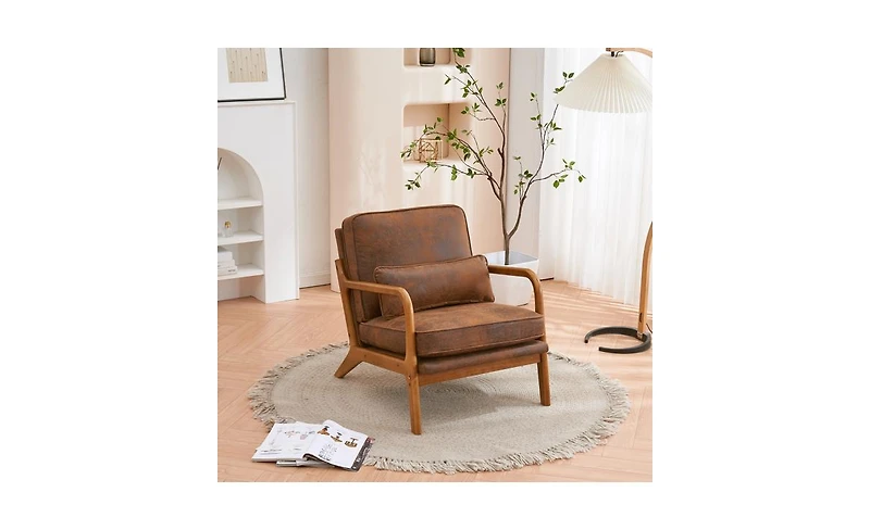 Slickblue Upholstered Single Lounge Chair, Stylish Indoor Accent Chair for Living Room