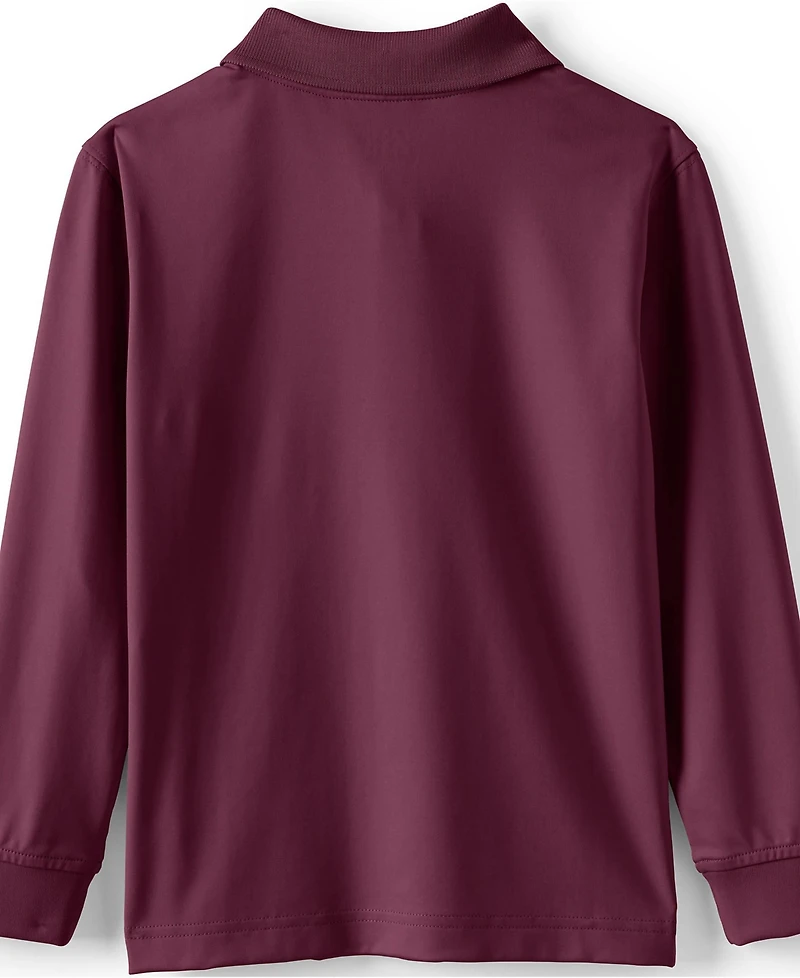 Lands' End School Uniform Men's Long Sleeve Rapid Dry Polo Shirt