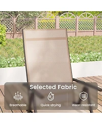 Pcs Patio Folding Dining Chair with 7-Level Adjustable High Backrest for Garden