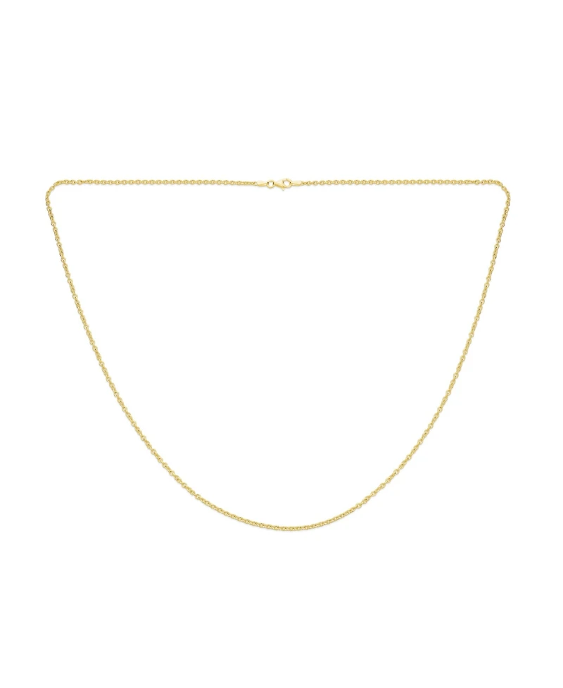 Bling Jewelry Fine Italian Rolo Link Cable Chain Necklace 14K Yellow Plated Silver 16-24 Inch