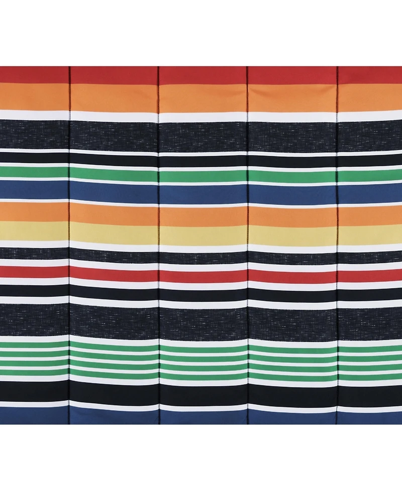 Alex + Bella Sportset Stripe Black Multi 4-Piece Soft Microfiber Comforter Set - Full