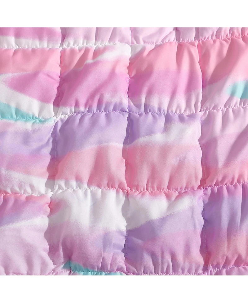 Alex + Bella Staci Swirl Pink -Piece Soft Embellished Microfiber Comforter Set