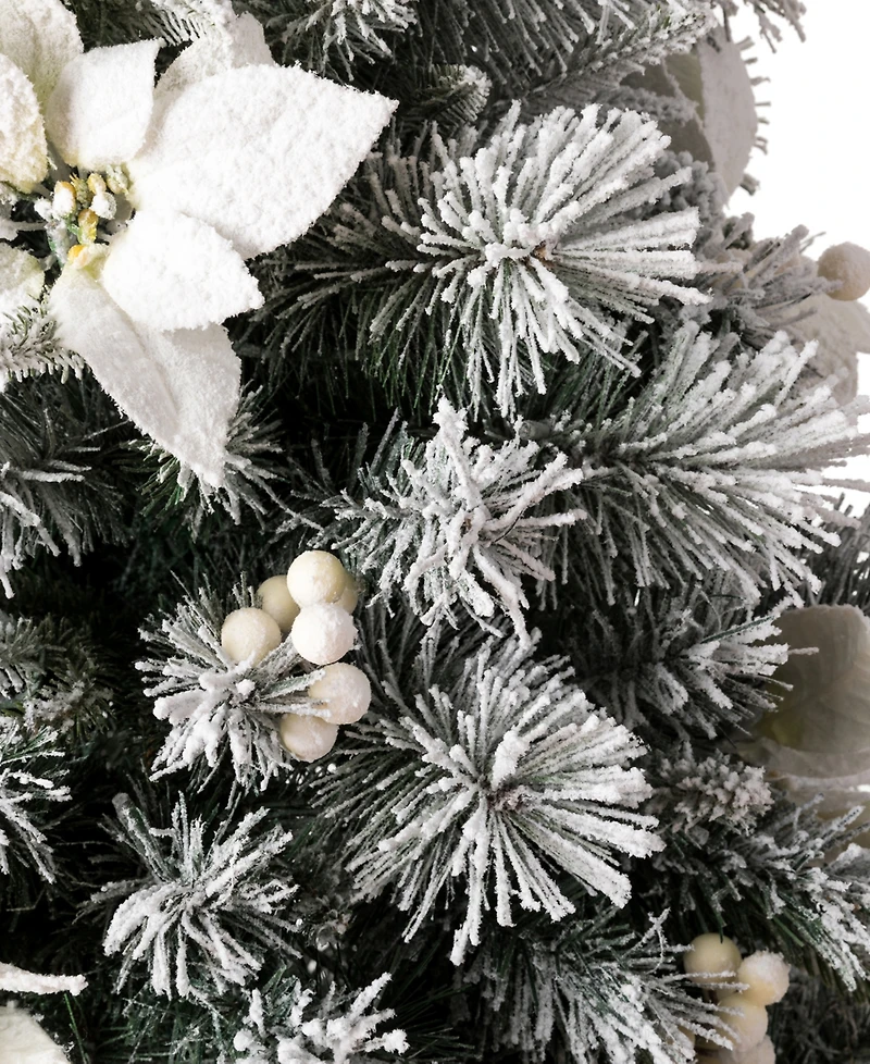 Glitzhome Pre-Lit Pine Artificial Christmas Porch Tree