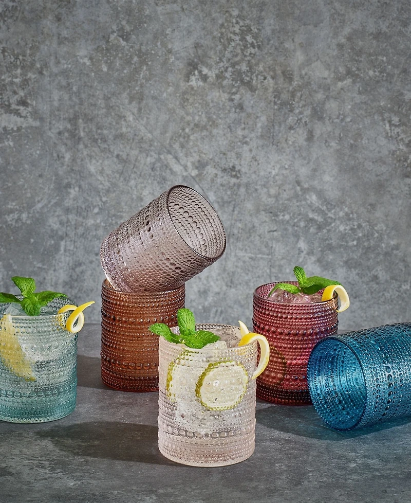 The Wine Savant Beaded Whiskey Glasses, Set of 6