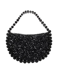 Nina Graduated Crystal Trim Half Moon Clutch