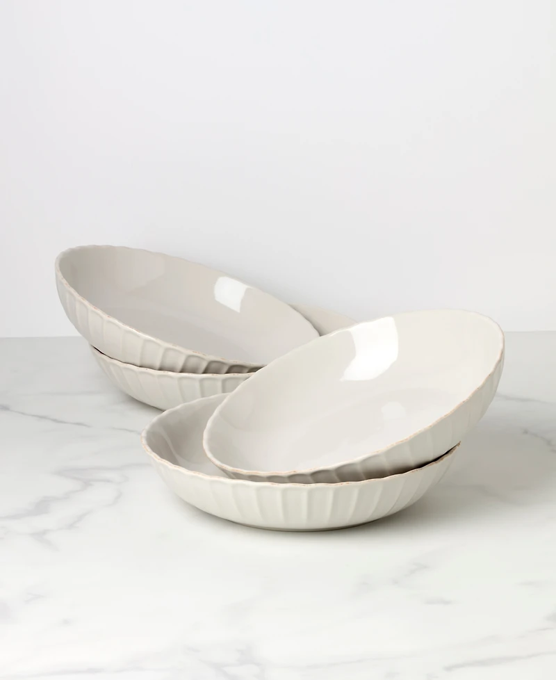 Lenox French Perle Scallop Dinner Bowls, Set of 4
