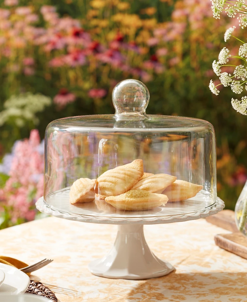 Lenox French Perle Cake Plate Dome