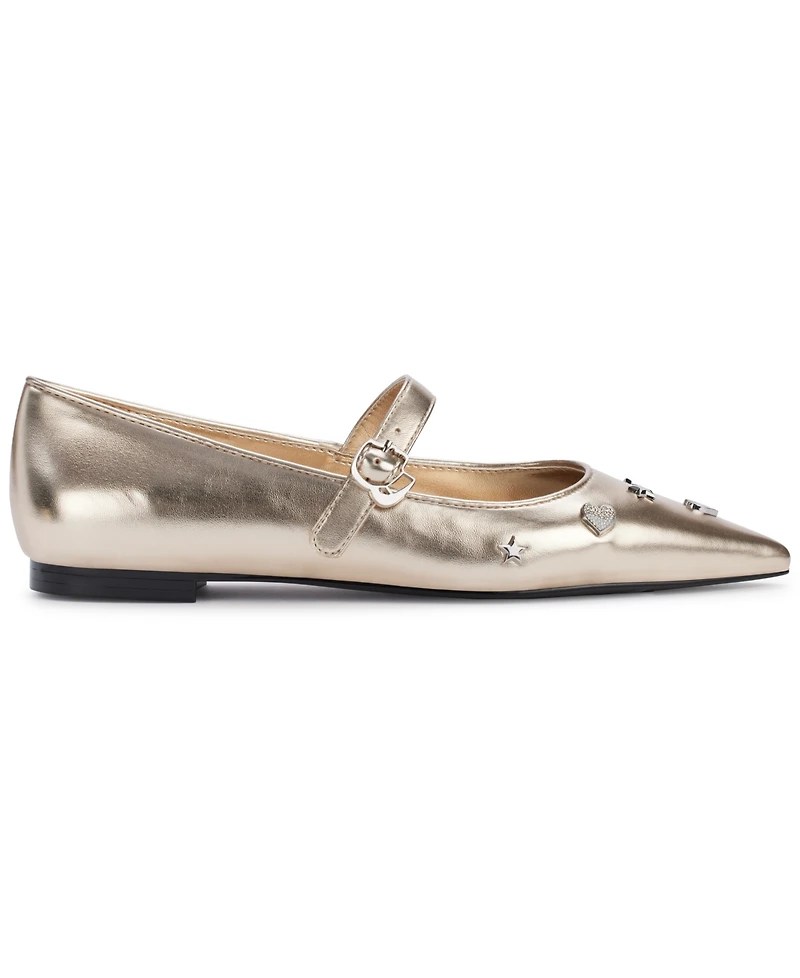 Karl Lagerfeld Paris Women's Veyda Mary Jane Pointed Toe Flats