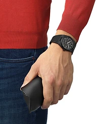 Tissot Men's Swiss Automatic Prx Powermatic 80 Black Rubber Strap Watch 40mm