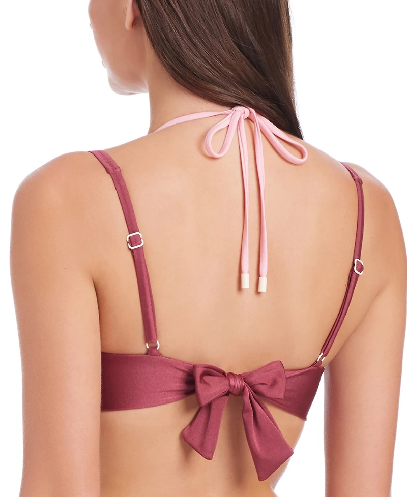 Sanctuary Women's Double-Layer Tied Bikini Top