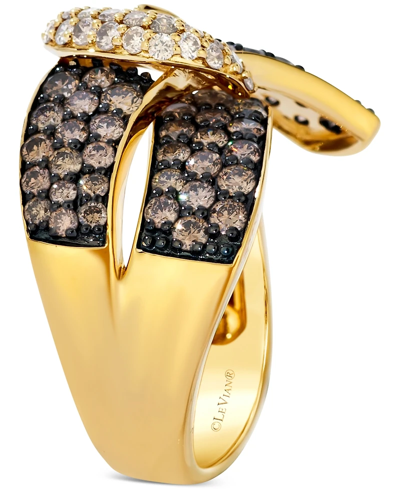 Le Vian Chocolate Diamond & Nude Diamond Belt Buckle Ring (2-1/2 ct. t.w.) in 14k Gold