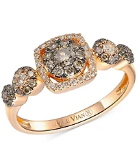 Le Vian Chocolatier Chocolate Diamond & Vanilla Diamond Multi Halo Ring (5/8 ct. t.w.) in 14k Rose Gold
